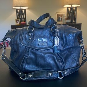 Coach Madison Sabrina Black Leather silver hardware